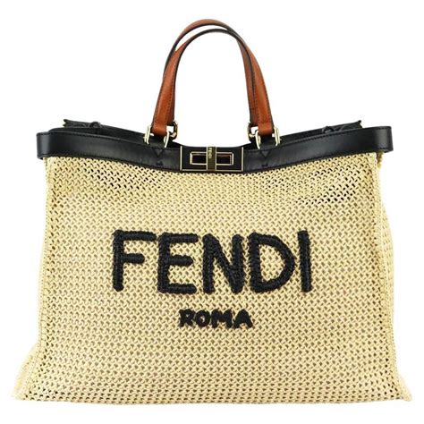 fendi woven tote bag|authentic Fendi tote.